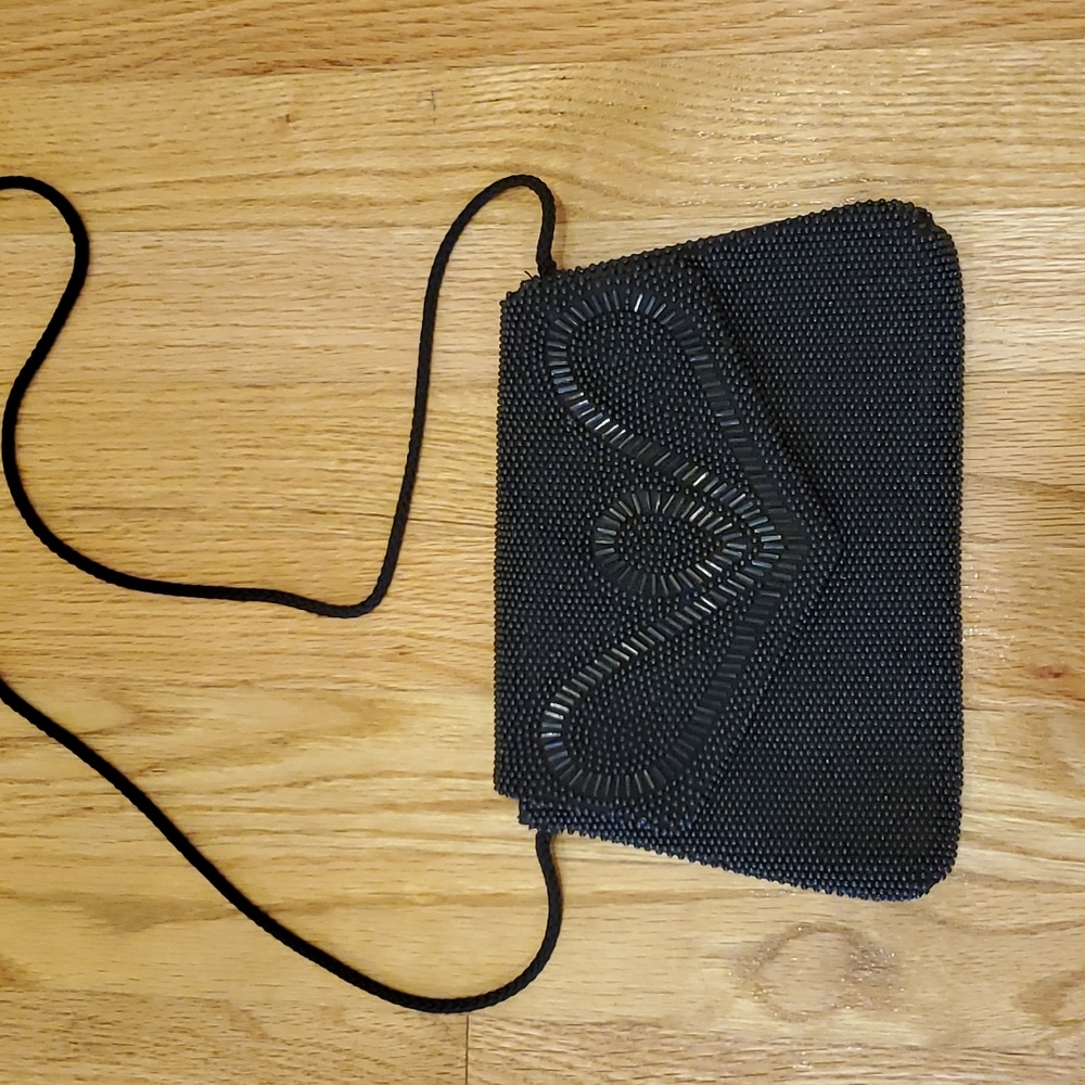 Vintage Black Beaded Purse